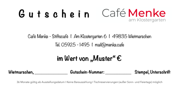 Gutschein Café Menke - 25 €